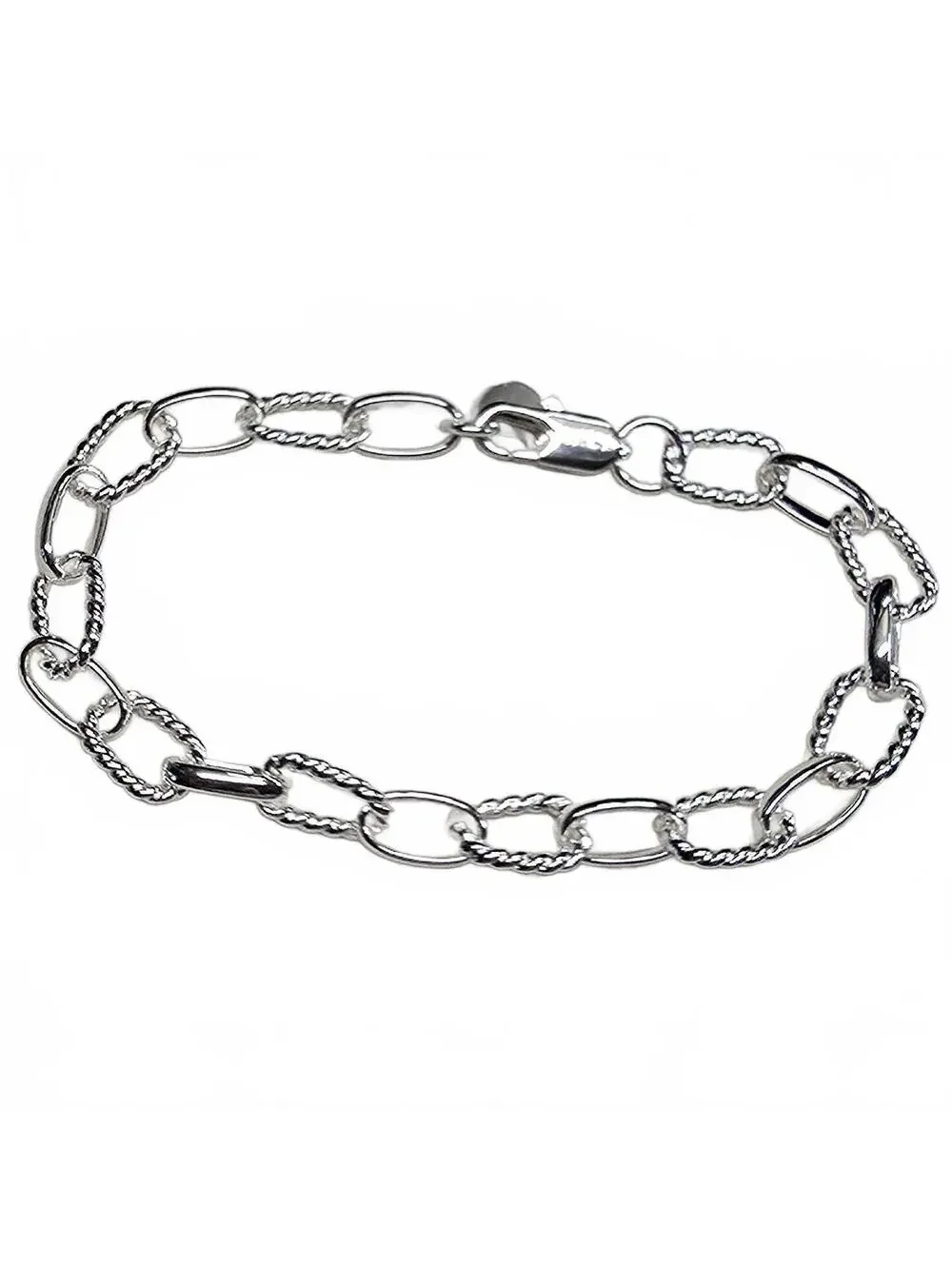New 925 Sterling Silver Paperclip Chain Bracelet 8.25